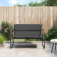  2-Seater Garden Bench with Cushion Anthracite Steel
