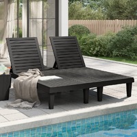  Double Sun Lounger Black 155x138x83 cm Polypropylene
