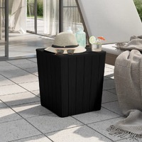  Garden Table with Removable Lid Black Polypropylene