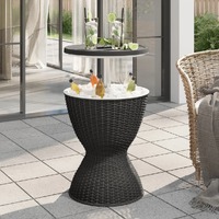  3-in-1 Ice Cooler Table Black Polypropylene