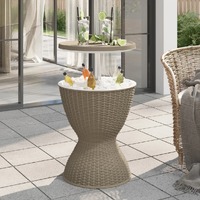  3-in-1 Ice Cooler Table Light Brown Polypropylene