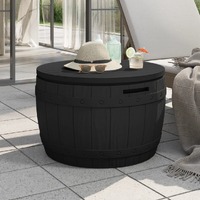  3-in-1 Garden Storage Box Black Polypropylene