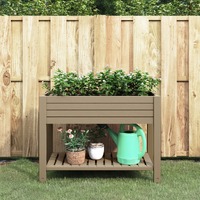 Garden Raised Bed Light Brown 110x45x79 cm Polypropylene