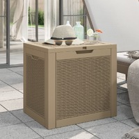  Garden Storage Box Light Brown 55.5x43x53 cm Polypropylene