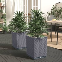  Planters 2 pcs Blue Grey 30x30x37 cm Polypropylene