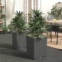  Planters 2 pcs Black 30x30x37 cm Polypropylene