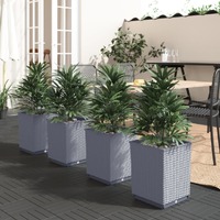  Planters 4 pcs Blue Grey 30x30x37 cm Polypropylene