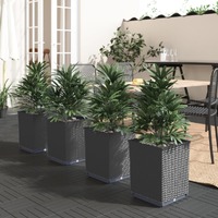  Planters 4 pcs Black 30x30x37 cm Polypropylene