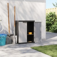  Outdoor Storage Cabinet Grey and Black 65x37x85 cm PP