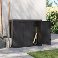  Outdoor Storage Cabinet Black 97x37x85 cm PP