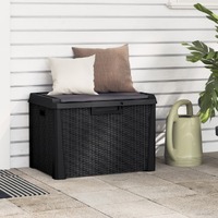 Garden Storage Box with Seat Cushion Anthracite 125 L PP