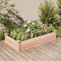  Garden Raised Bed with Liner 120x60x25 cm Solid Wood Fir