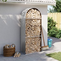  Log Holder Light Grey 80x45x190 cm Galvanised Steel