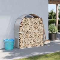  Log Holder Light Grey 120x45x140 cm Galvanised Steel