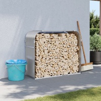  Log Holder Light Grey 120x45x100 cm Galvanised Steel