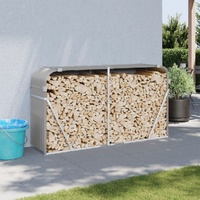  Log Holder Light Grey 180x45x100 cm Galvanised Steel