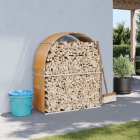  Log Holder Light Brown 120x45x140 cm Galvanised Steel