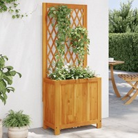  Planter with Trellis 55x29.5x132 cm Solid Wood Acacia