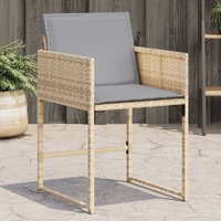  Garden Chairs with Cushions 4 pcs Mix Beige Poly Rattan