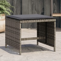  Garden Stools with Cushions 4 pcs Grey 41x41x36 cm Poly Rattan