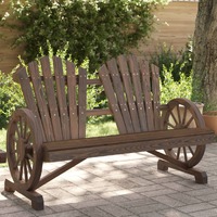  Garden Adirondack Chair 2-Seater Solid Wood Fir
