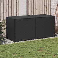  Garden Storage Box Black 283L Poly Rattan