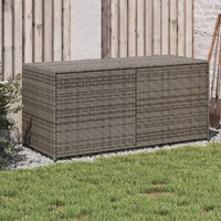  Garden Storage Box Grey 283L Poly Rattan