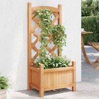  Planter with Trellis Brown Solid Wood Fir