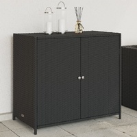  Garden Storage Cabinet Black 83x45x76 cm Poly Rattan