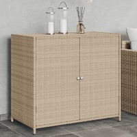  Garden Storage Cabinet Beige 83x45x76 cm Poly Rattan