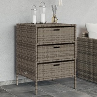  Garden Storage Cabinet Grey 55x59x80 cm Poly Rattan