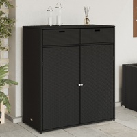  Garden Storage Cabinet Black 105x55x113 cm Poly Rattan
