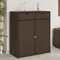  Garden Storage Cabinet Brown 105x55x113 cm Poly Rattan