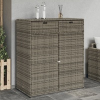  Garden Storage Cabinet Grey 105x55x113 cm Poly Rattan