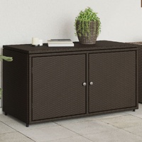  Garden Storage Cabinet Brown 110x55x60.5 cm Poly Rattan