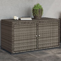  Garden Storage Cabinet Grey 110x55x60.5 cm Poly Rattan