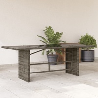  Garden Table with Glass Top Grey 190x80x75 cm Poly Rattan