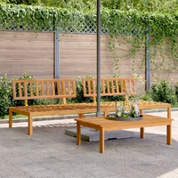  Garden Pallet Middle Sofas 2 pcs Solid Wood Acacia