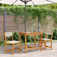  3 Piece Balcony Set with Cushions Solid Wood Acacia