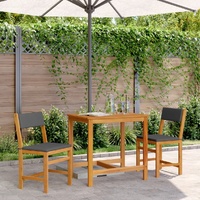  3 Piece Balcony Set with Cushions Solid Wood Acacia