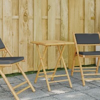  Folding Garden Table 55x55x75 cm Bamboo