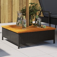  Parasol Base Cover Black 70x70x25 cm Poly Rattan and Acacia