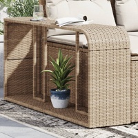  Storage Shelves 2 pcs Beige Poly Rattan