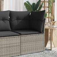  Garden Sofa Corner with Cushions Grey Poly Rattan
