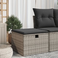  Garden Stool with Cushion Grey 55x55x37 cm Poly Rattan