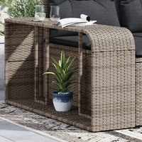  Storage Shelves 2 pcs Grey Poly Rattan