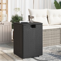  Propane Tank Cover Table Black 40x40x60 cm Poly Rattan