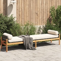  Garden Bench with Cushion Black Poly Rattan Acacia