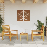  Garden Sofa Chair 2pcs Solid Wood Acacia