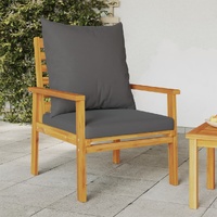  Garden Sofa Chair 2pcs with Cushion Solid Wood Acacia